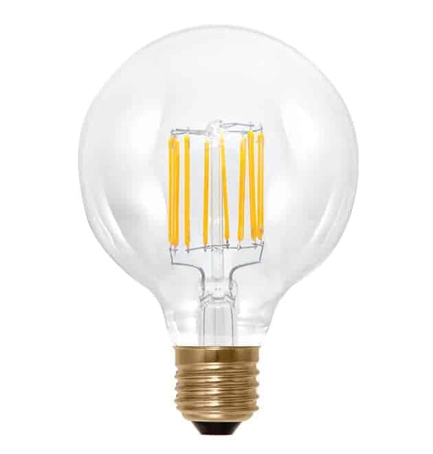 Filament E27 LED bol 95mm Edison dimbaar